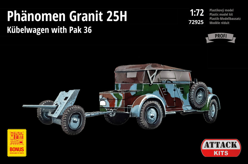 72925 Phänomen Granit 25H Kübelwagen with Pak 36 Box Art