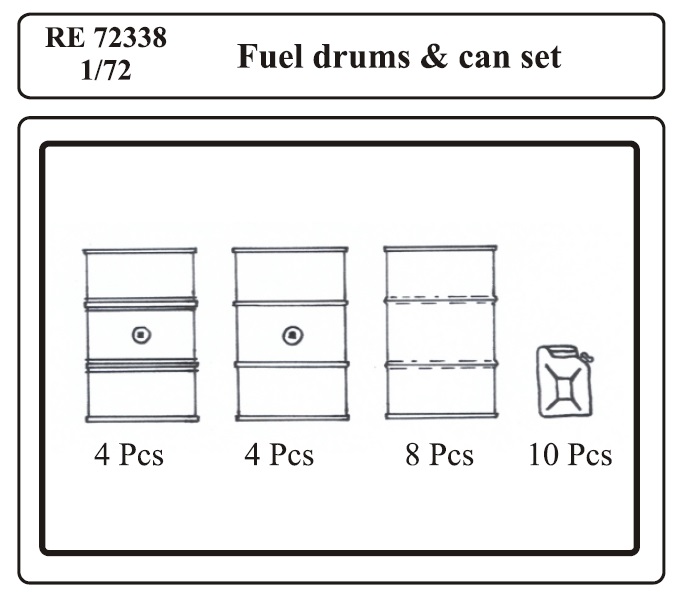 Obrázek Obsah balení palivových sudů a kanystrů RE 72338